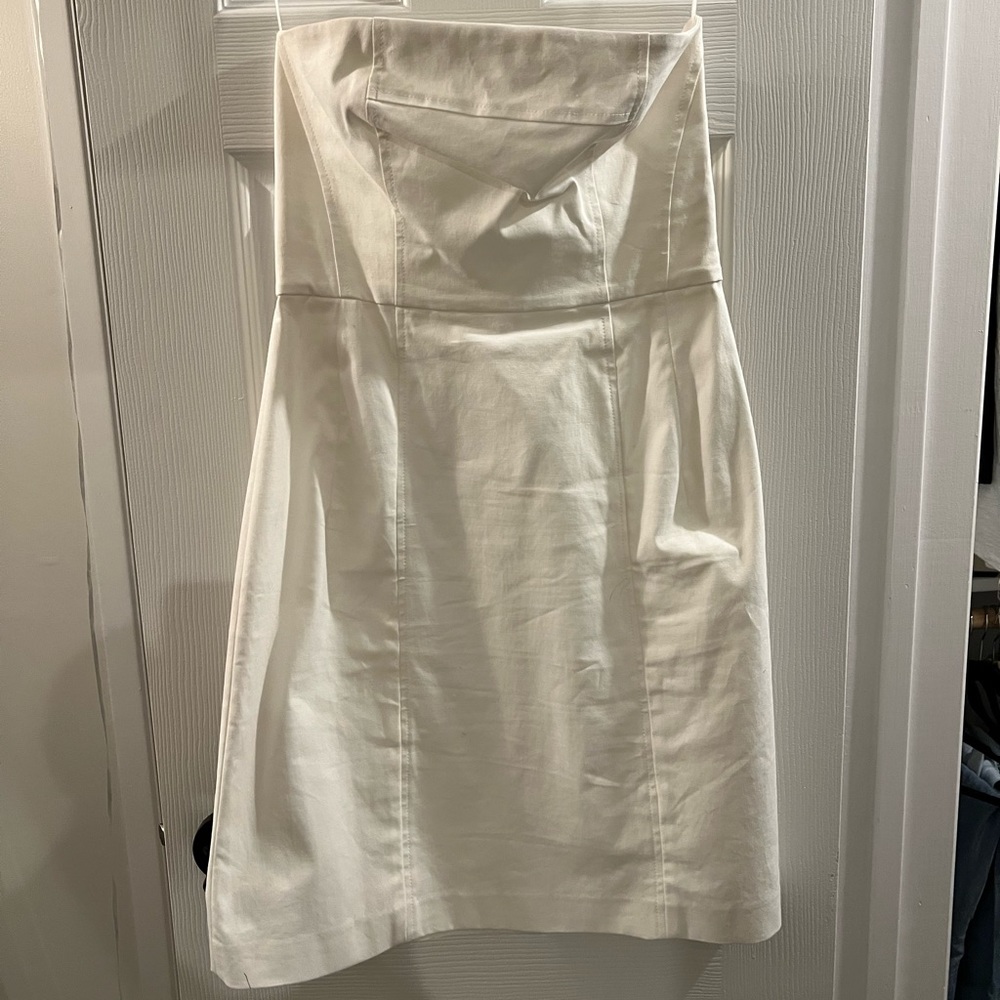 Theory Deliza White Strapless Dress- size 8